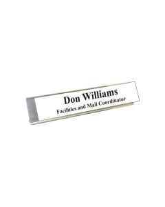 2 x 10 Silver Metal Desk Holder w/Plate
