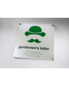 Graviertes Schild aus Acrylglas 10 x 1 cm 1,6mm Stärke 2farbig