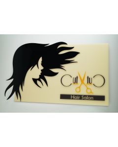 Graviertes Schild aus farbigem Acrylglas 5 x 2 cm 3mm Stärke 2farbig